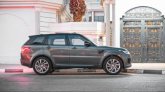 Metallic Grey Land Rover Range Rover Sport Dynamic 2019 for rent in Dubai 3